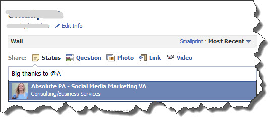 Facebook Tagging Example of taggingin Facebook